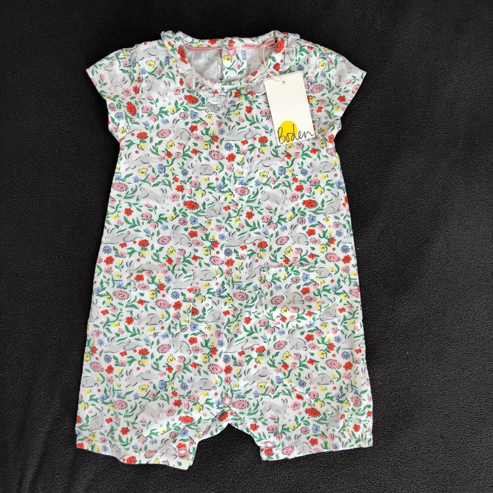 NWT Baby Boden Baby Girl Floral Romper